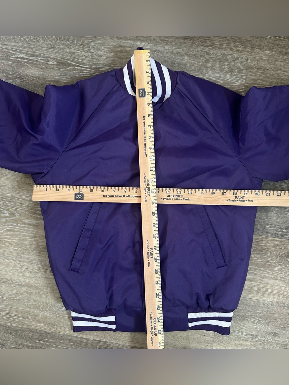 Vtg Blank WestArk Purple Nylon Varsity Bomber Jacket Unisex USA Made 90s Sz XS - Picture 2 of 4